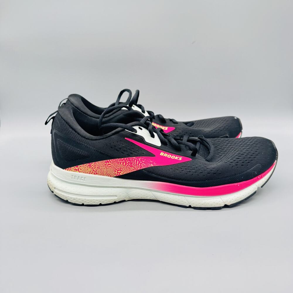 Brooks Shoes Womens 11.5 Black Mesh Trace Road Running Athletic Sneakers Comfort